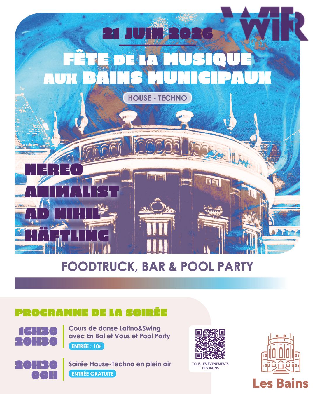 FETE DE LA MUSIQUE - WIR AUX BAINS MUNICIPAUX
