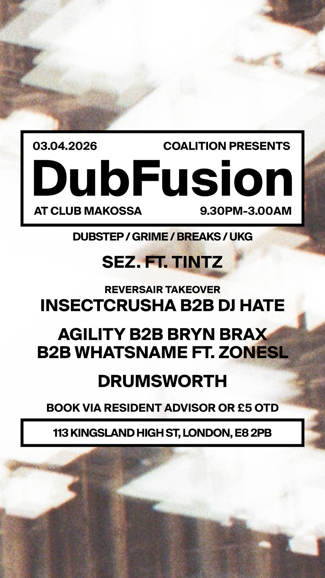 DubFusion: £5 ENTRY - DUBSTEP/GRIME/BREAKS/UKG/140 - ALL NIGHT