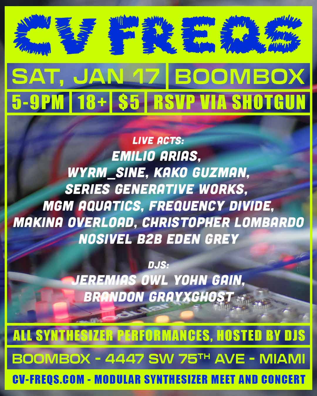 CV FREQS Synthetizer Meet and Concert