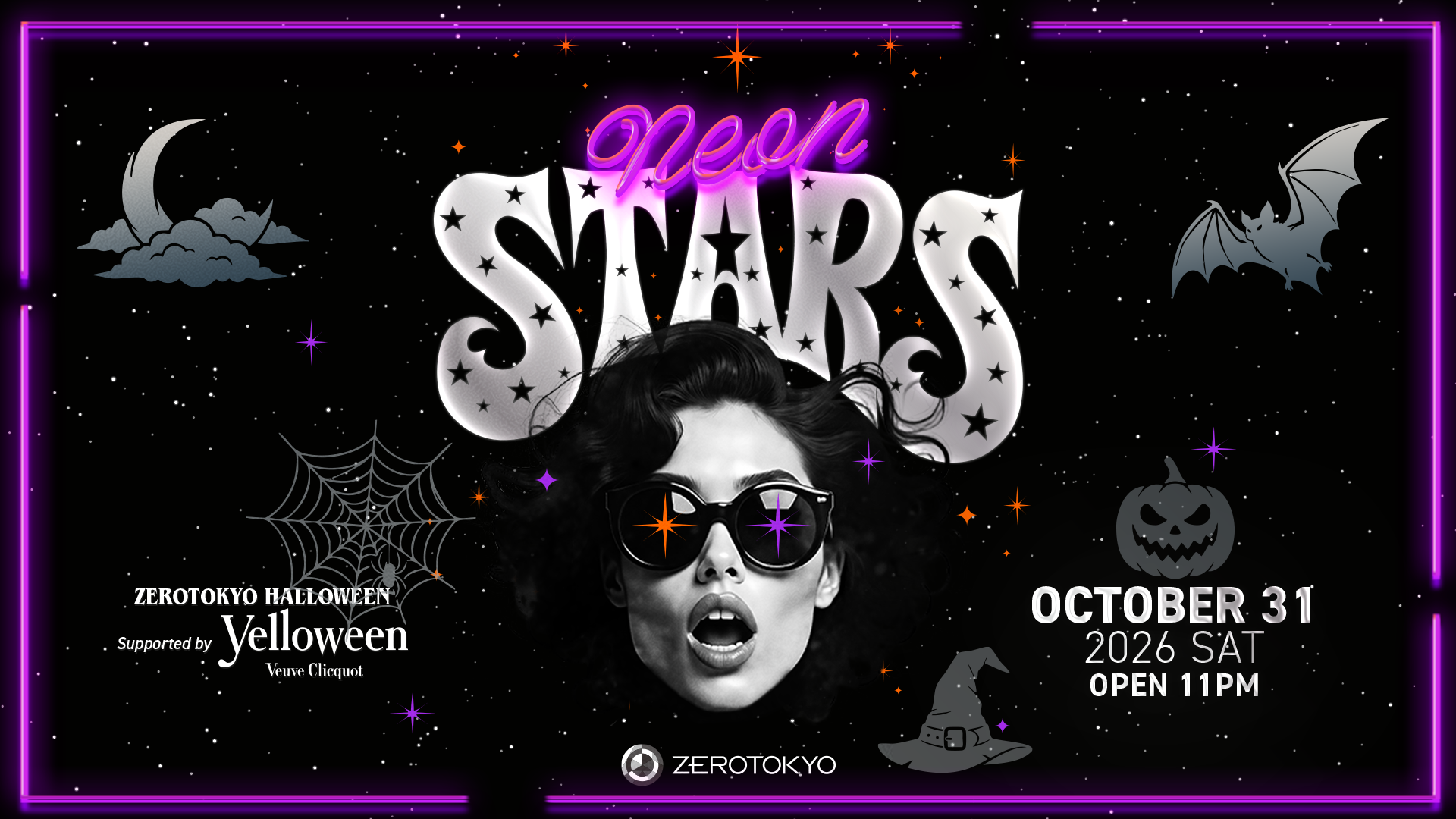 ZEROTOKYO HALLOWEEN DAY2 'NEON STARS Supported by Veuve Clicquot Yelloween'