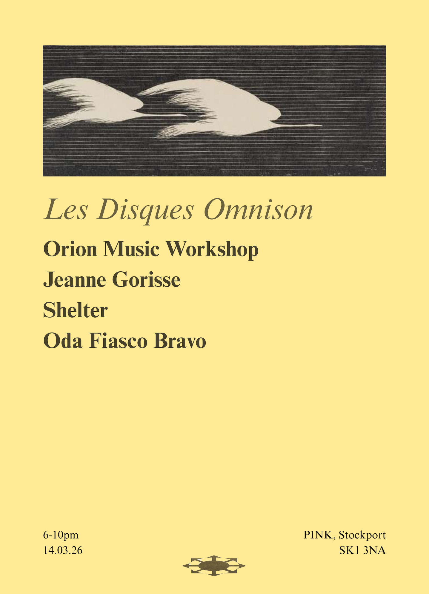 Orion Music Workshop, Shelter, Jeanne Gorisse, Oda Fiasco Bravo