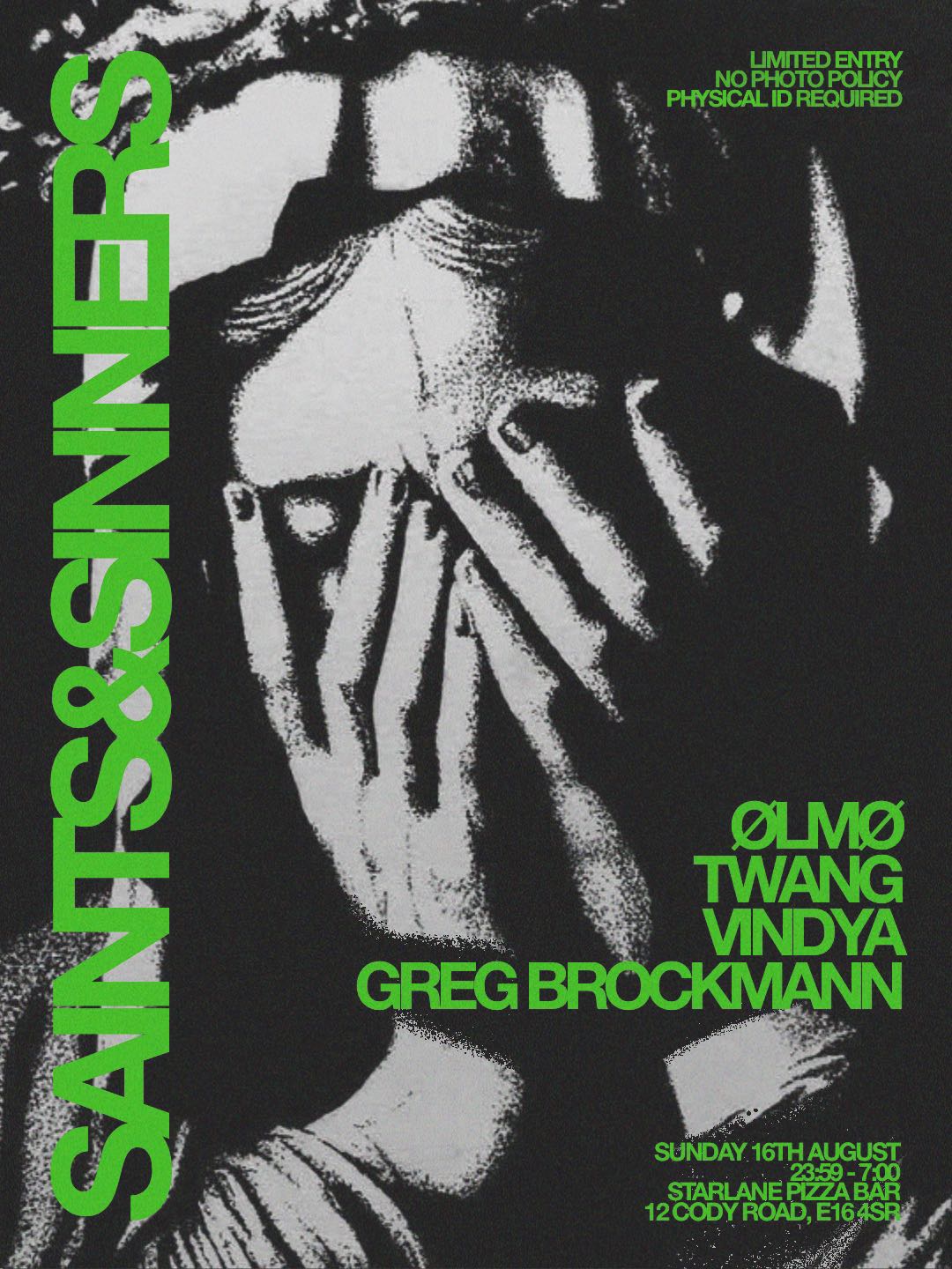 Saints & Sinners with Greg Brockmann, ØLMØ, Twang & Vindya