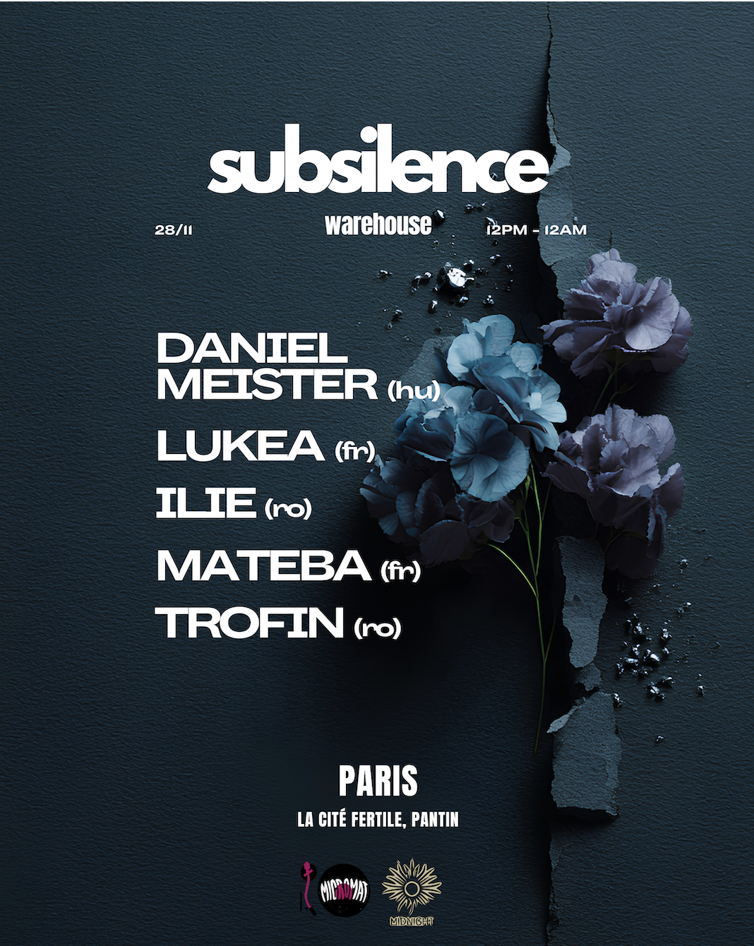 SUBSILENCE: warehouse with Daniel Meister,Lukea,Mateba,Trofin - La Cité Fertile