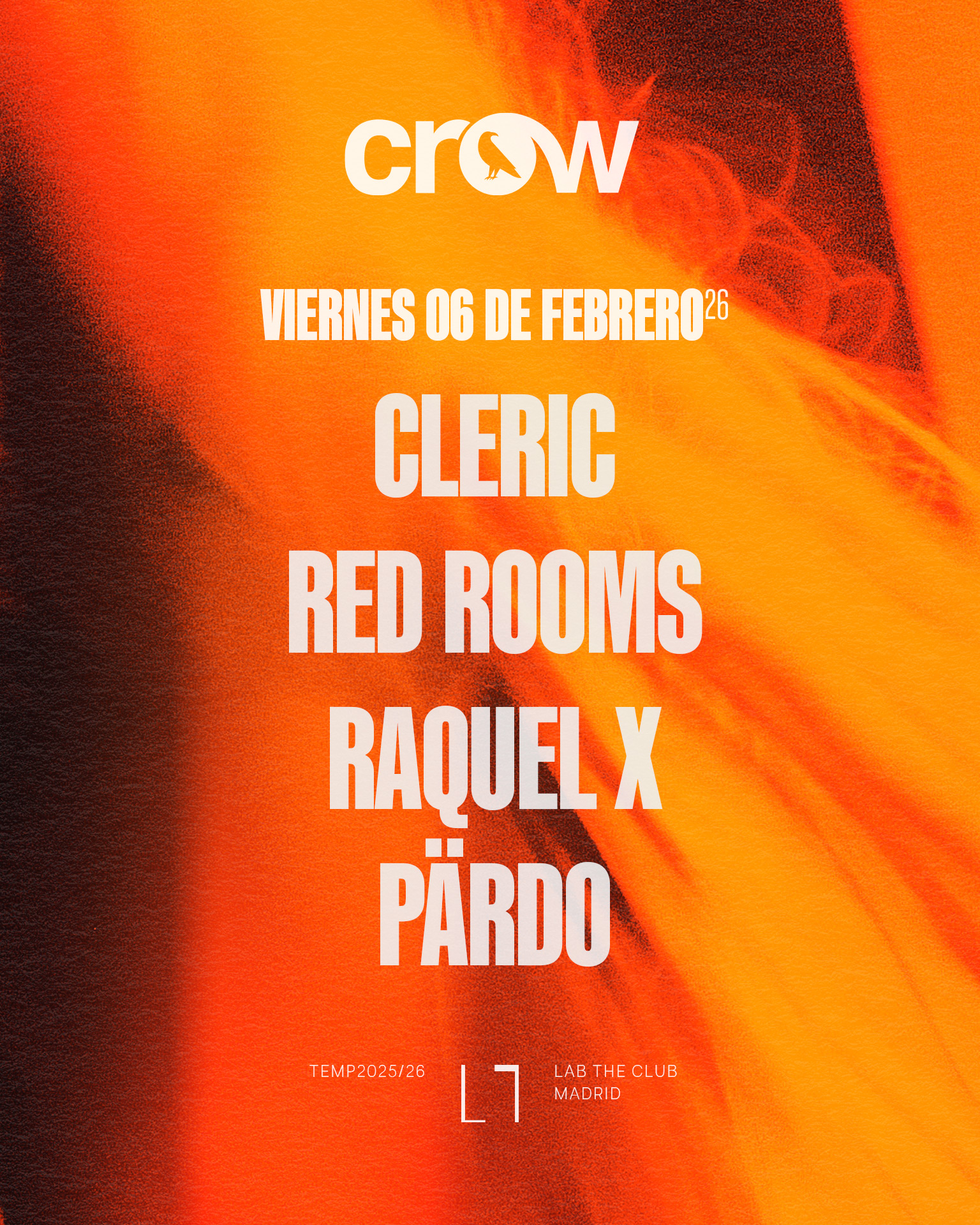 CROW with Cleric, Red Rooms, Raquel X, PÄRDO