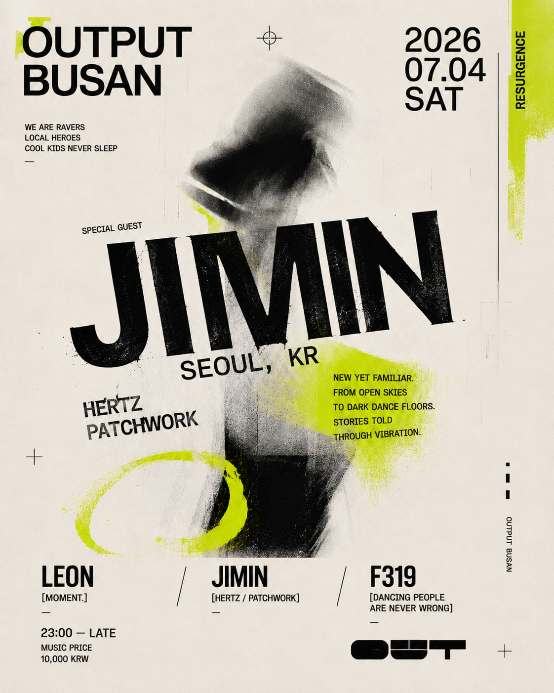 ミュージシャン RERUN SATURDAY Output 'JIMIN' at Output, South Korea