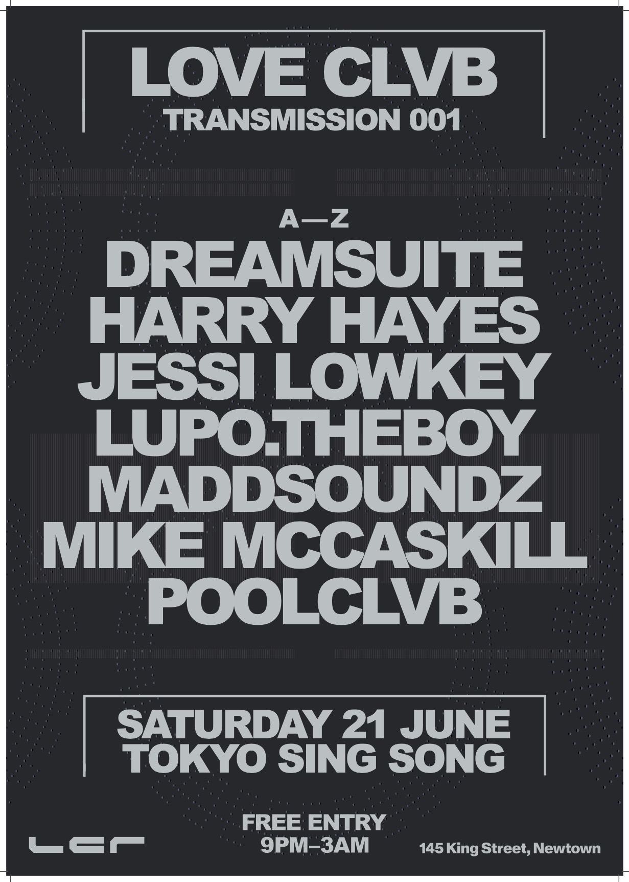 LOVE CLVB Transmission Feat. Harry Hayes, POOLCLVB, Jessi Lowkey
