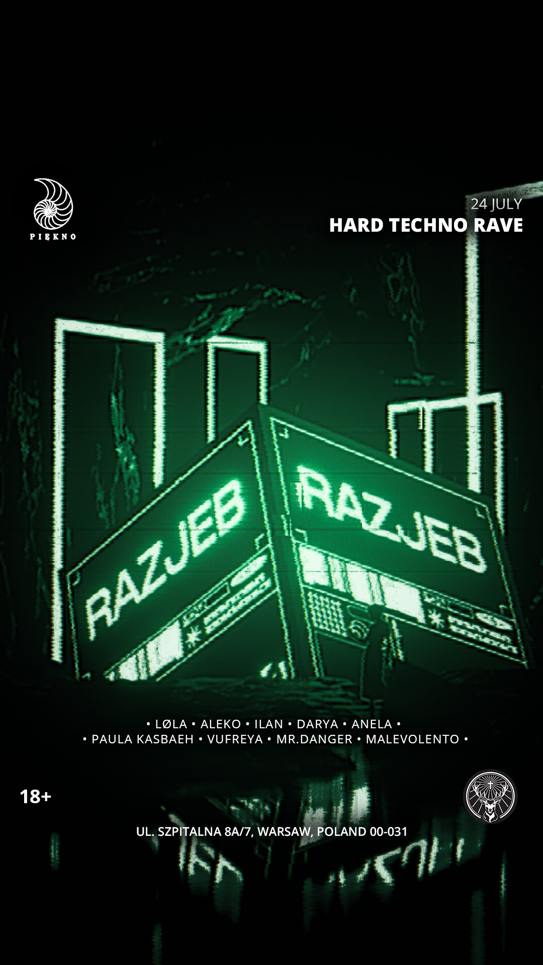HARD TECHNO RAVE WARSAW, RAZJEB — Piękno, Варшава