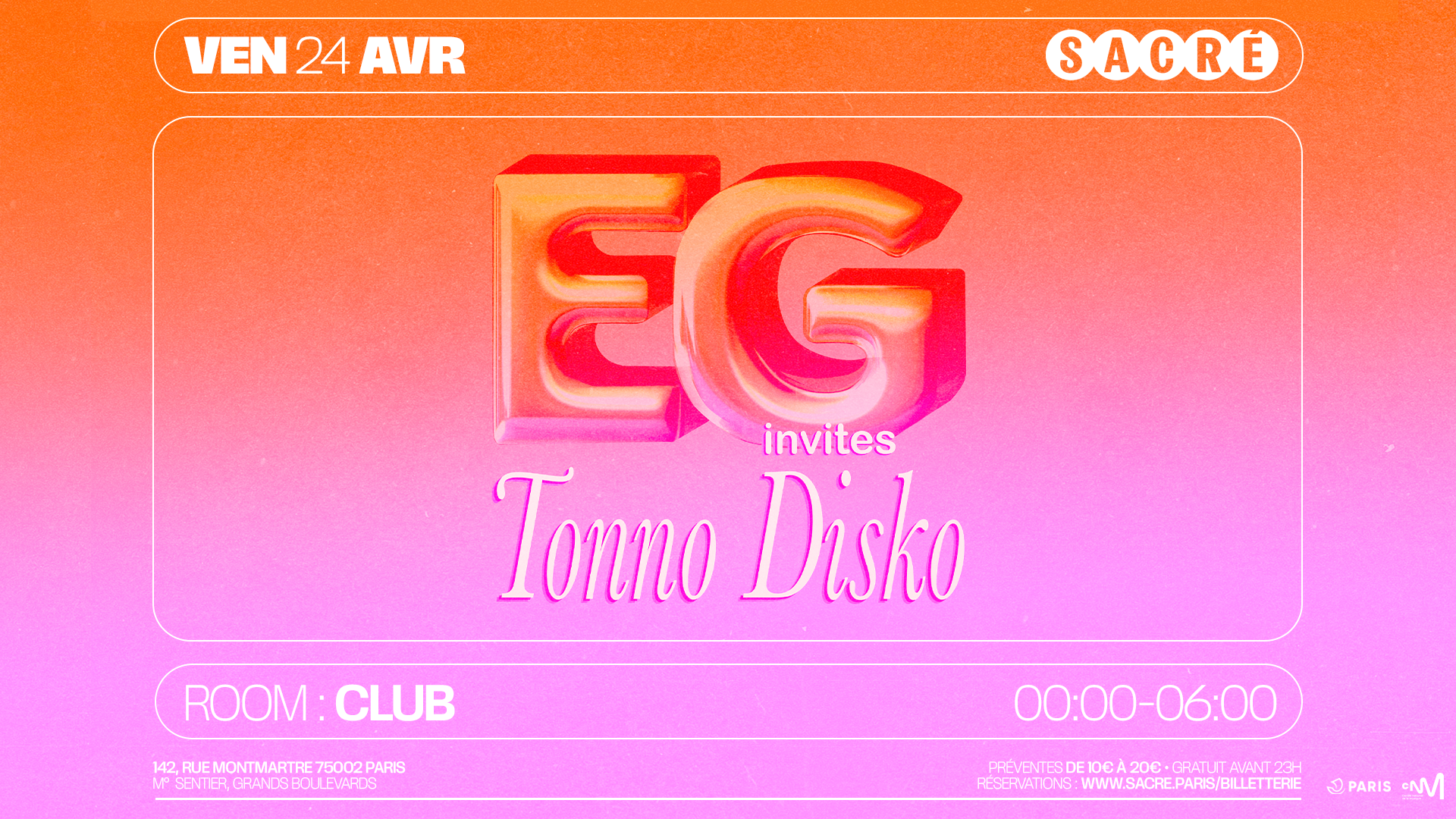 Sacré présente : EG [invites] avec Tonno Disko