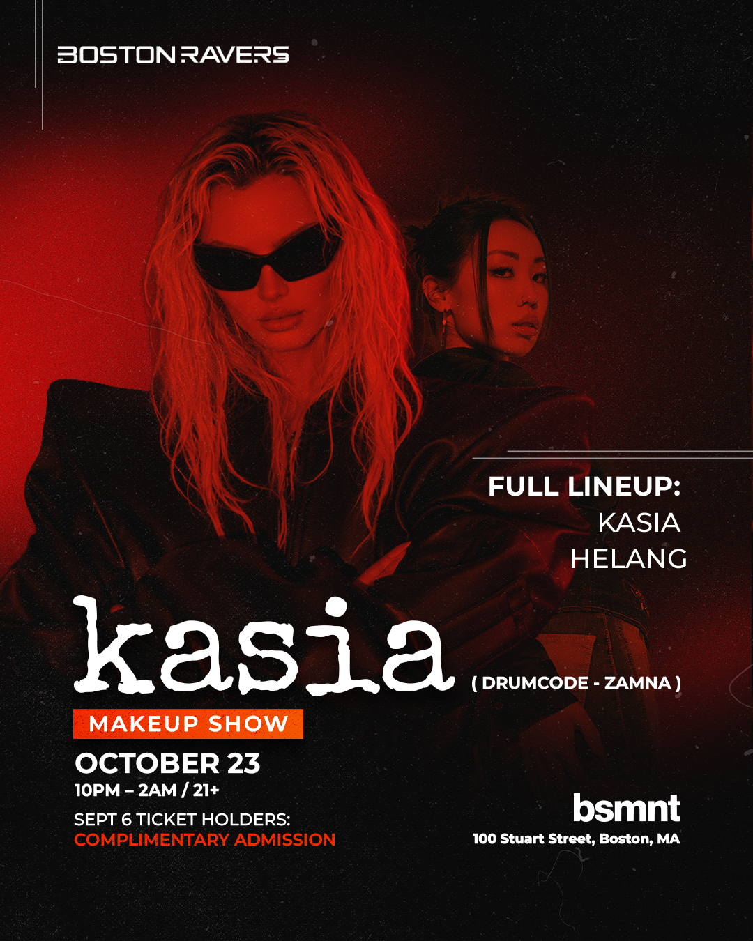 Boston Ravers present: KASIA — Makeup Show