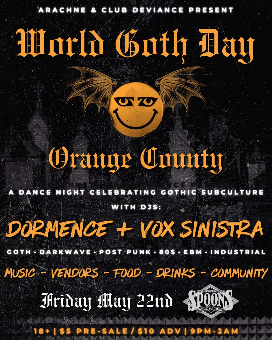 Arachne presents World Goth Day with Dormence + Vox Sinistra at