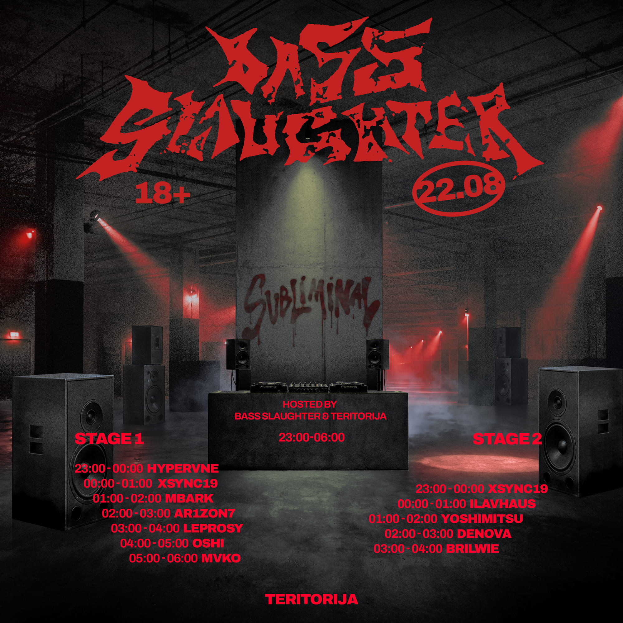 Meklēšanas rezultāta izrādes "BASS SLAUGHTER x TRT: SUBLIMINAL" attels