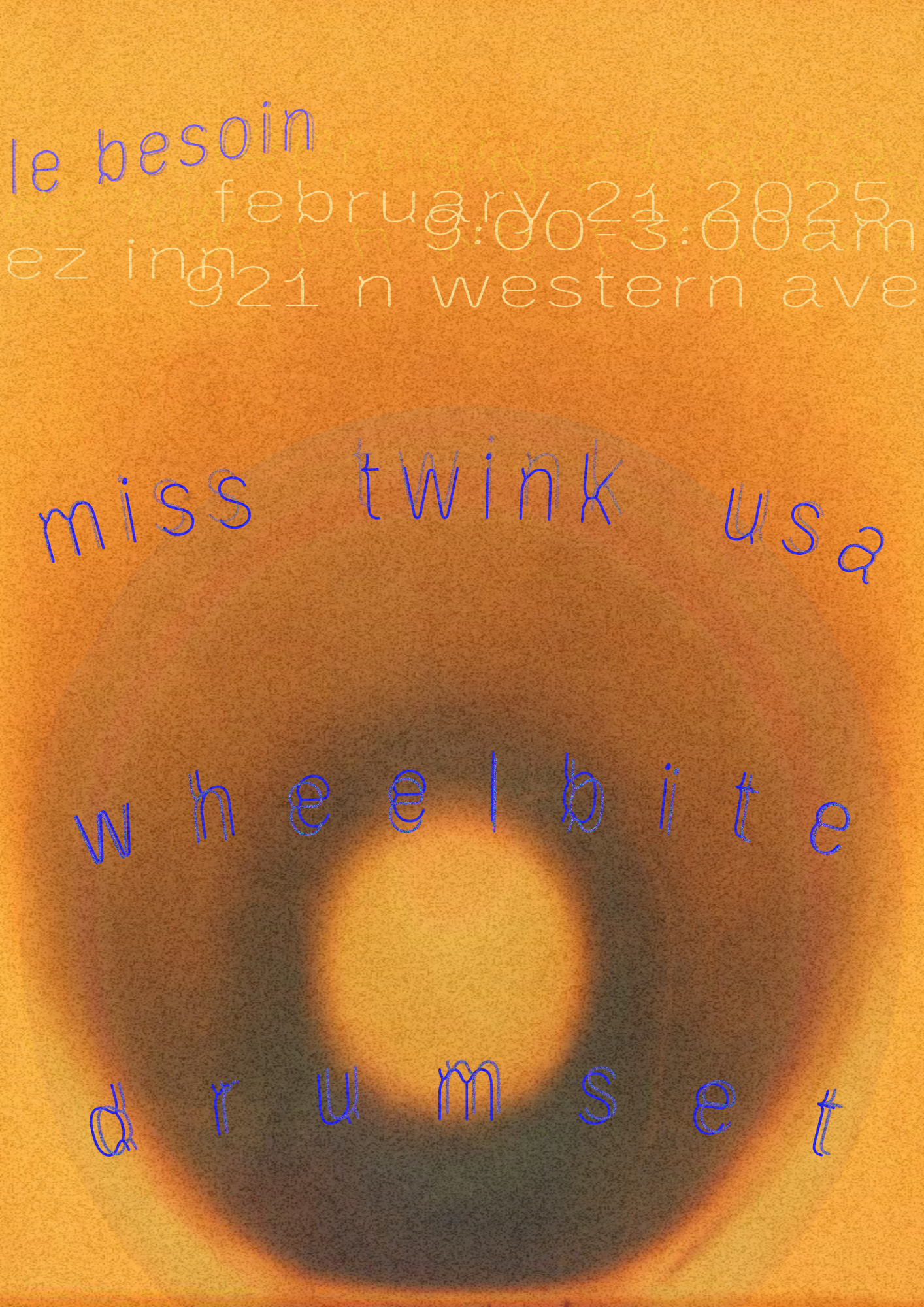 Miss Twink USA, Wheelbite, Drumset