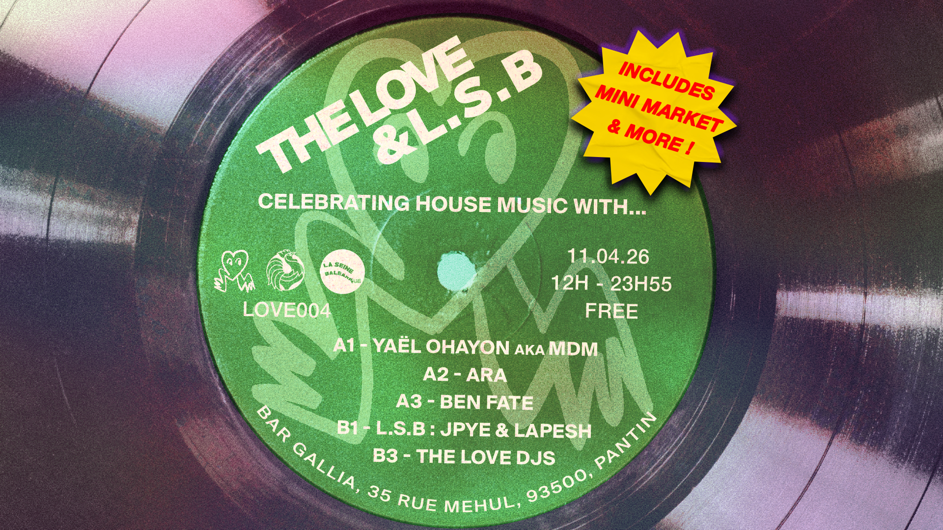 The Love & L.S.B: Yaël Ohayon aka Metallik Diskö Maschine, Ara, Ben Fate, JPYE, Lapesh