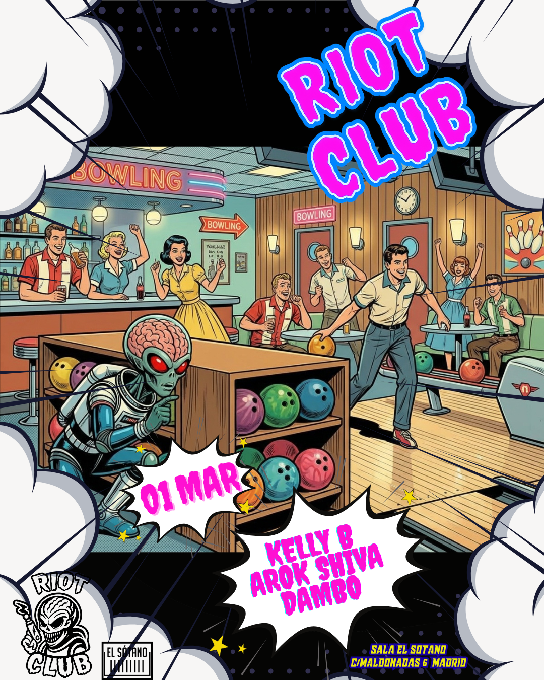 RIOT CLUB: Kelly B, Arok Shiva, Dambo