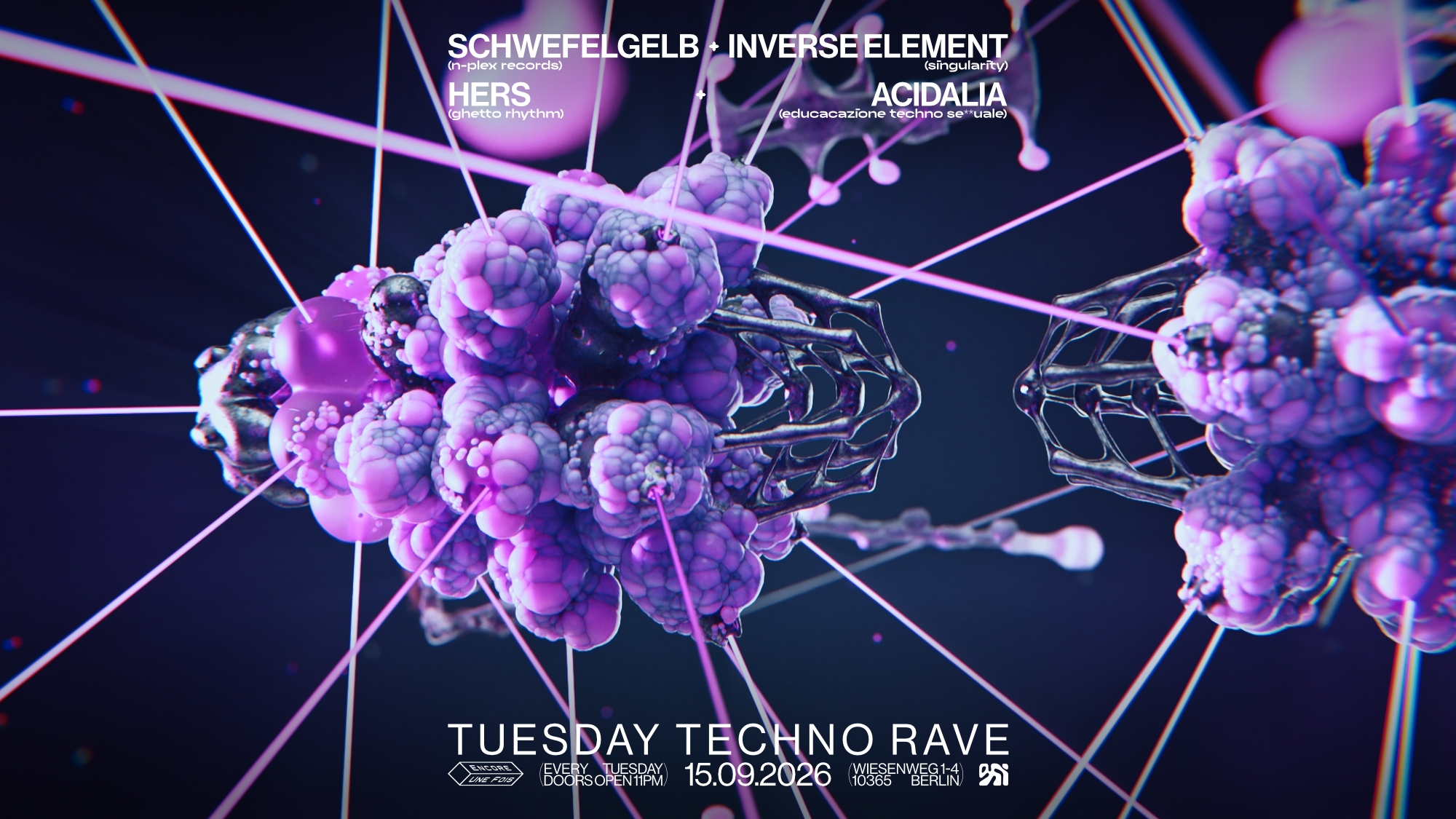 ✦encore.une.fois✦ / TUESDAY TECHNO RAVE flyer