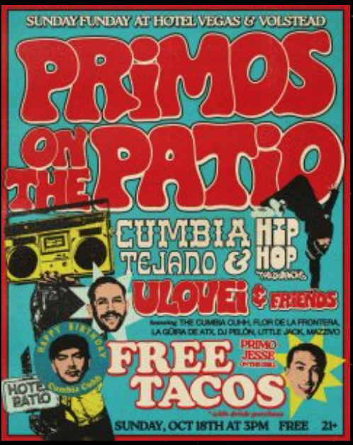 Primos on the Patio with ulovei & Primo Jesse + FREE TACOS!