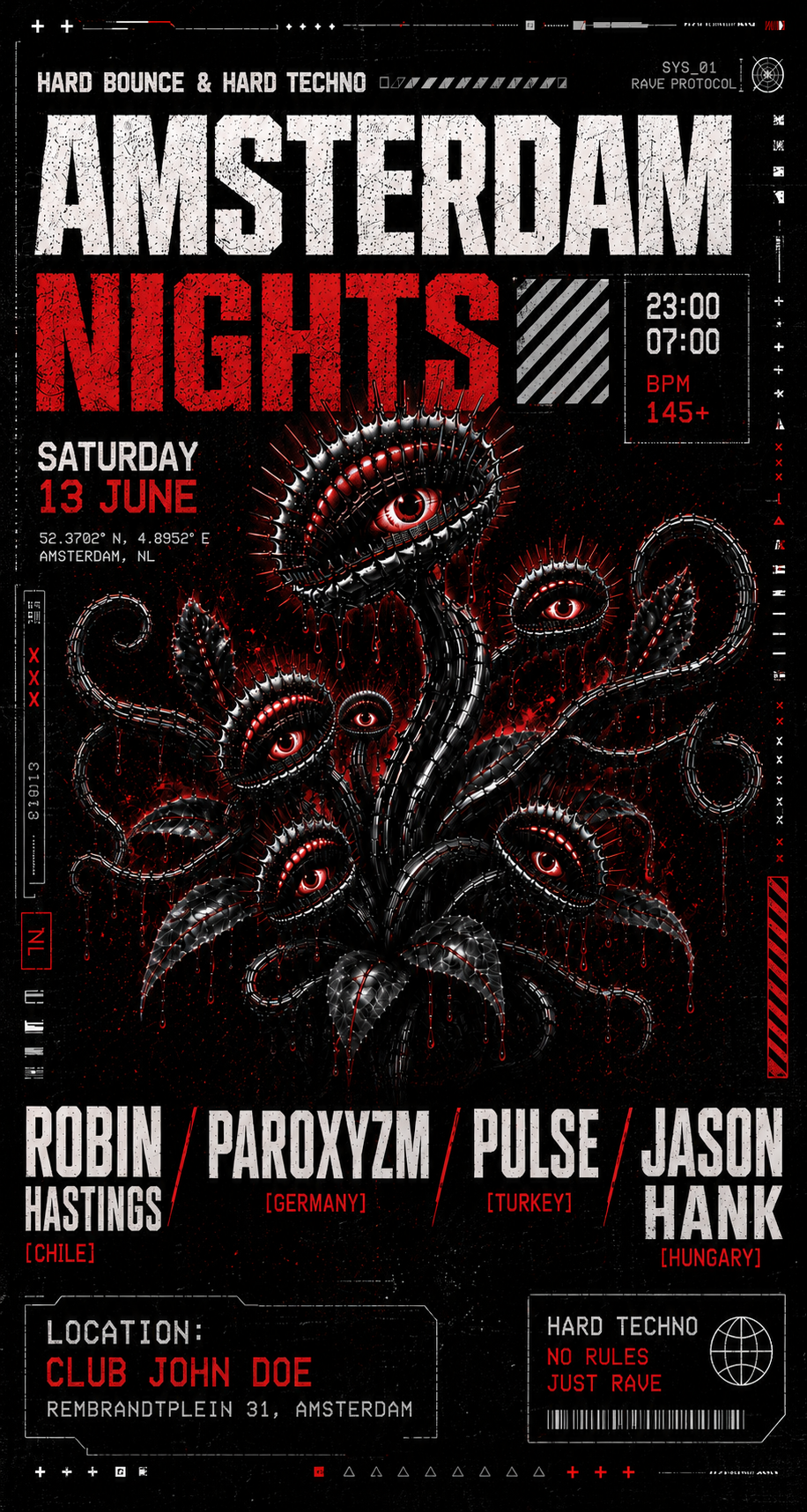 Amsterdam Nights: Hard Techno Rave w/ Robin Hastings [CL], Paroxyzm [DE], Pulse [Tr]