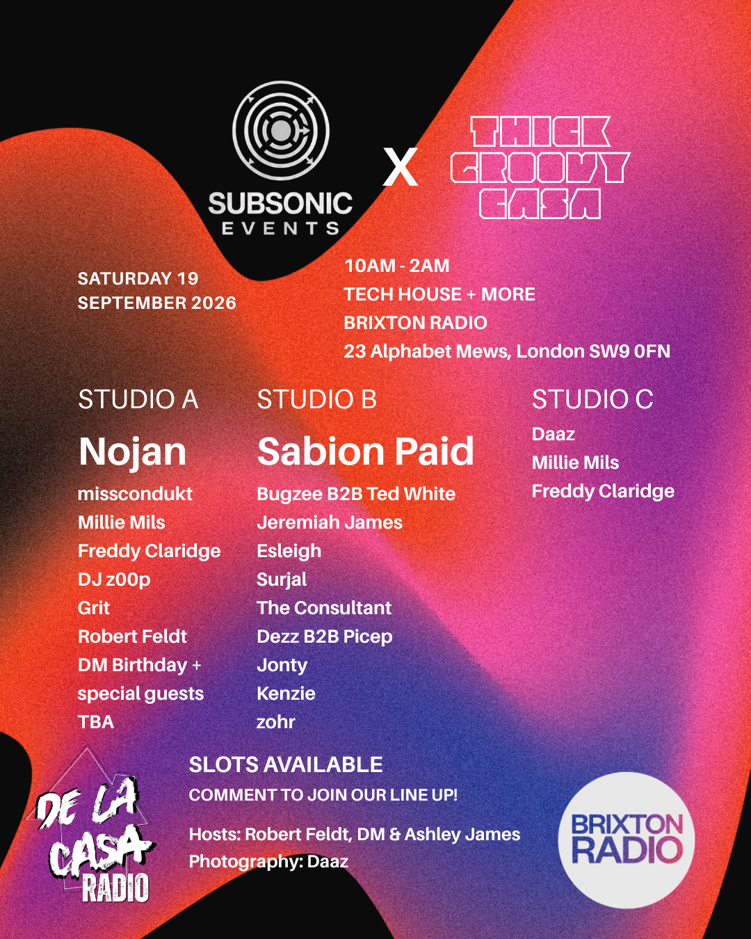 Subsonic Events x Thick Groovy Casa