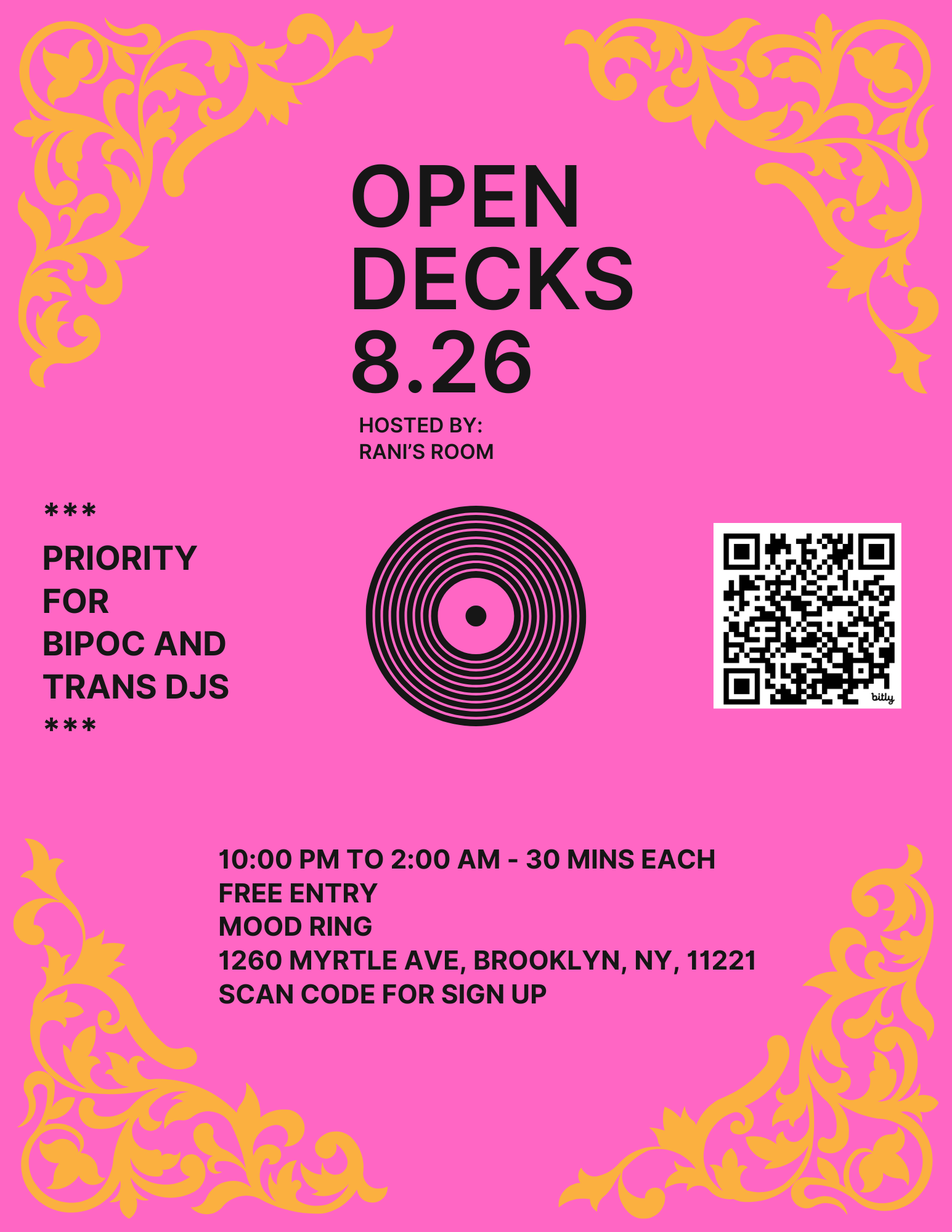 Rani’s Room presents Open Decks - Mood Ring