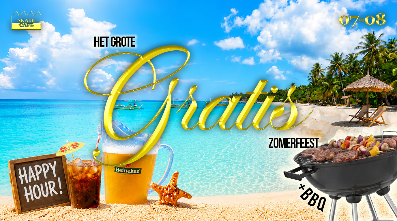 HET GROTE GRATIS ZOMERFEEST + BBQ + HAPPY HOUR