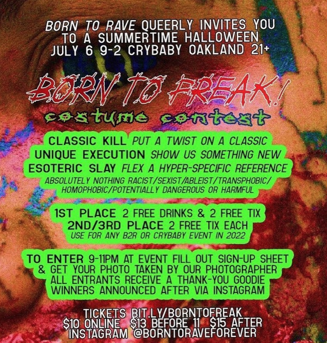 Born to Freak w/ Neurokill, Marceline Steel & Englesia at Crybaby, San  Francisco/Oakland