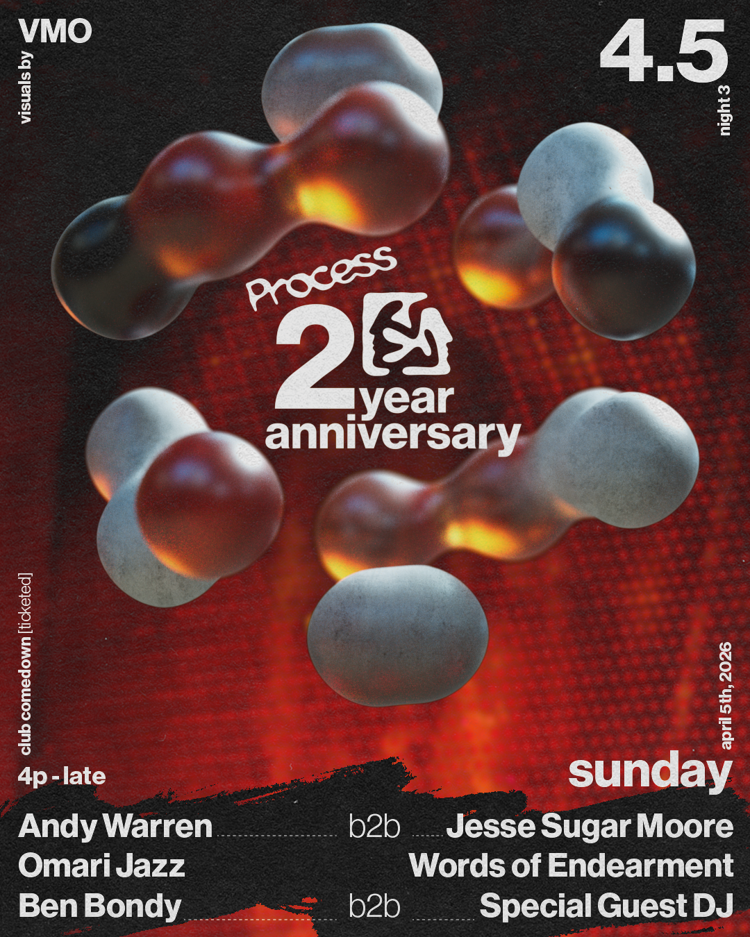 Process Two Year Anniversary - Sunday - Club Comedown