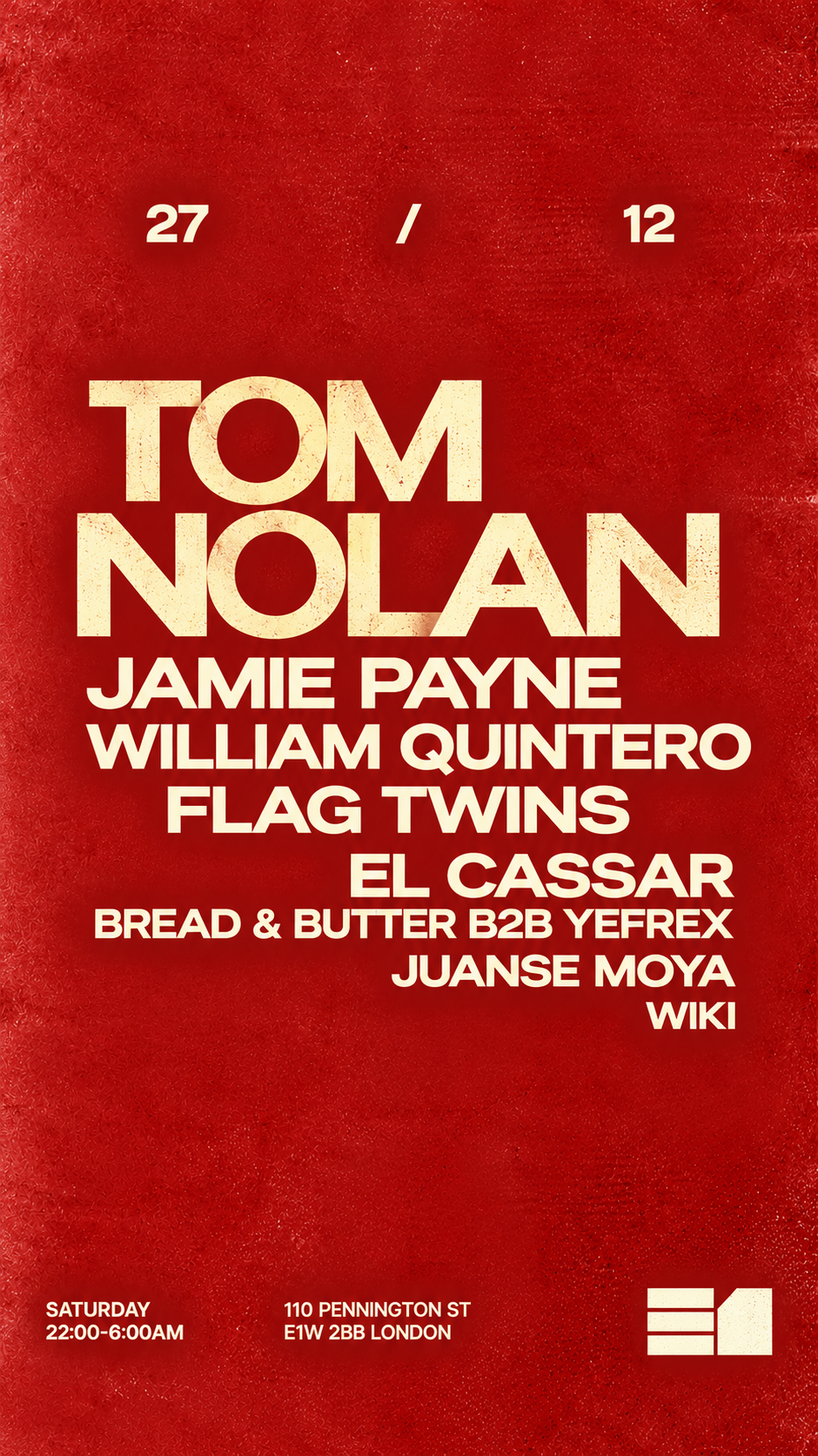 WHAT A NIGHT FÁBULAS UK PRESENTS TOM NOLAN +TBA