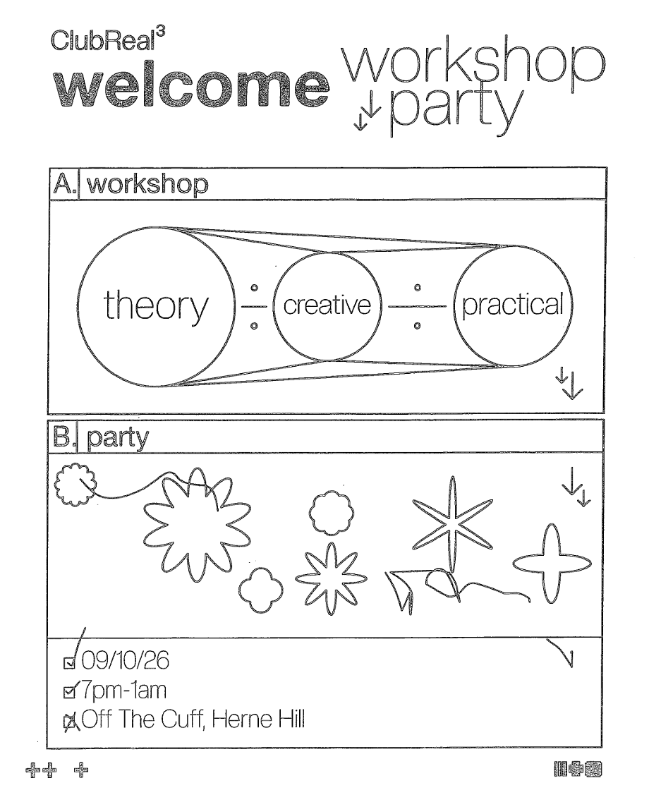 ClubReal³ Welcome: AV Workshop and Party