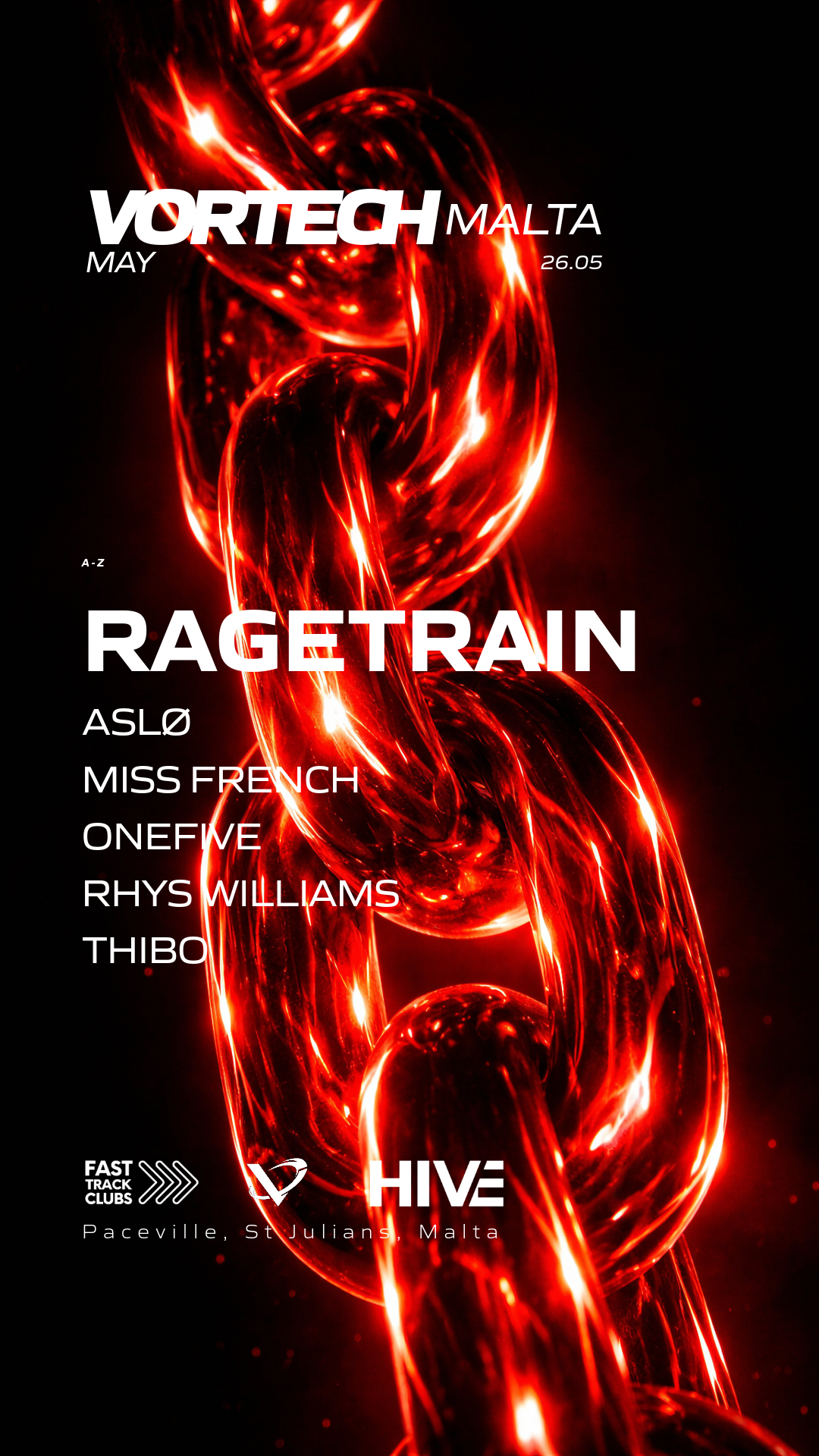 VORTECH presents RAGETRAIN event in Hive Club Malta, Malta, Malta