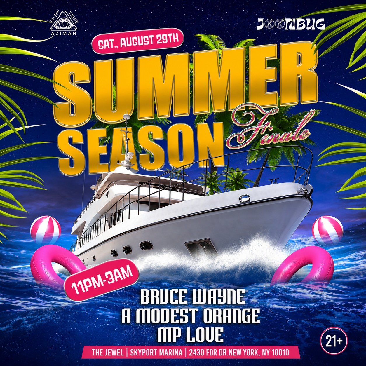 Last Cruise (Summer Boat Season Finale) – House Music Party 08/29 - Skyport Marina
