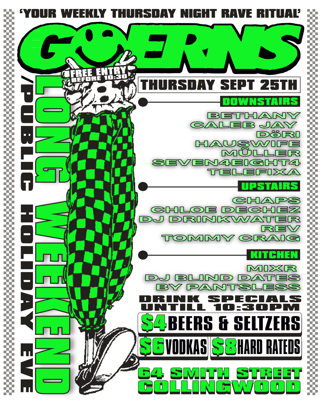 GUERNS THURS: GRAND FINAL PUBLIC HOLIDAY EVE [Free Entry b4 1030pm]