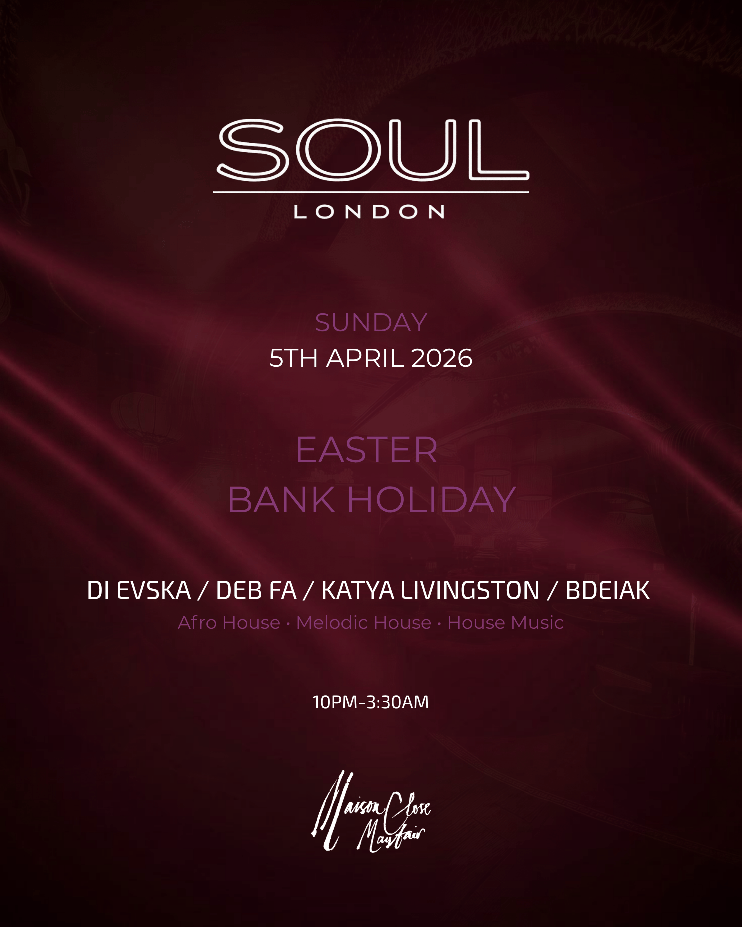 Soul / Easter Bank Holiday session in Mayfair