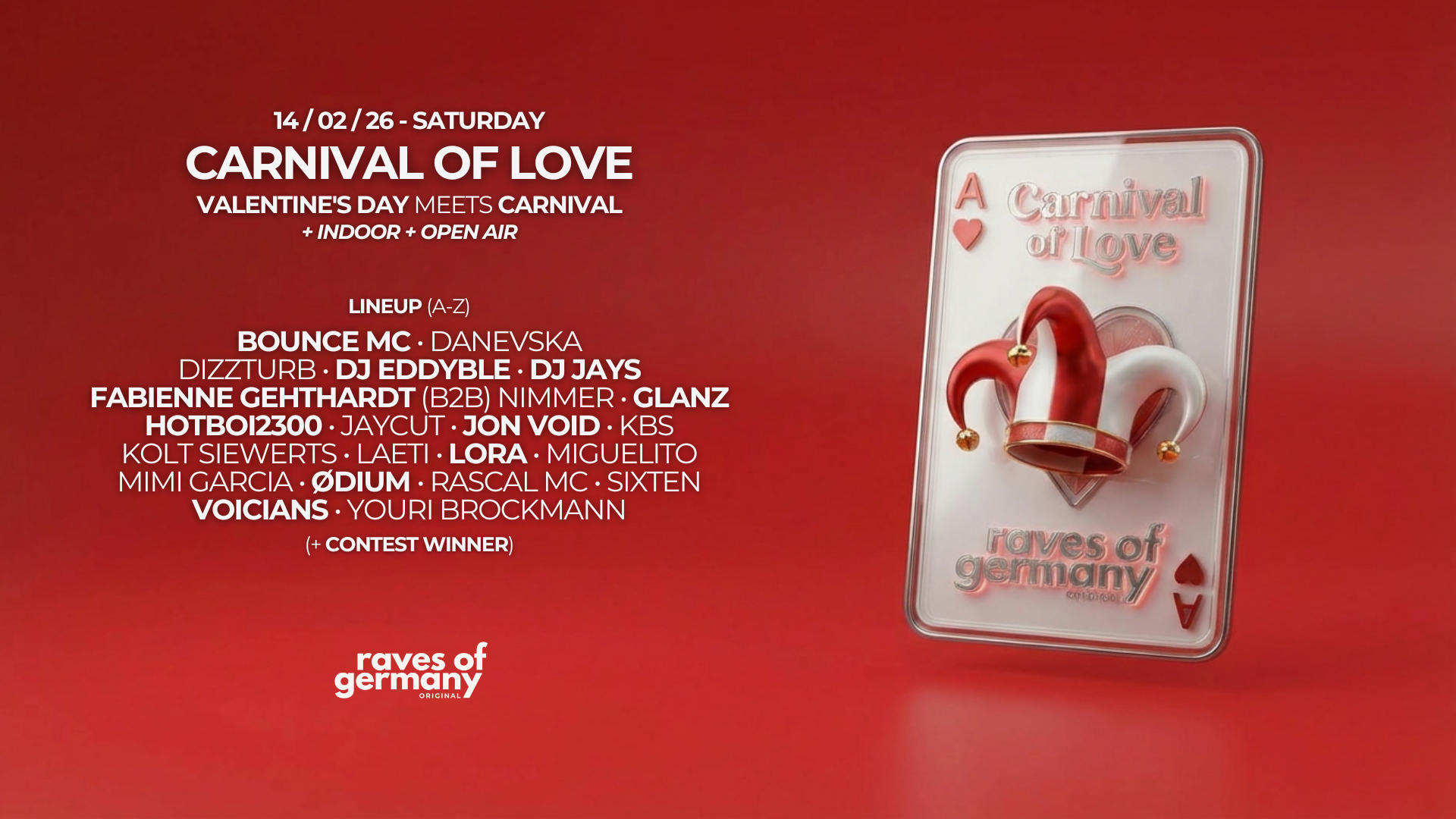 CARNIVAL OF LOVE // Open Air + Indoor // Day & Night