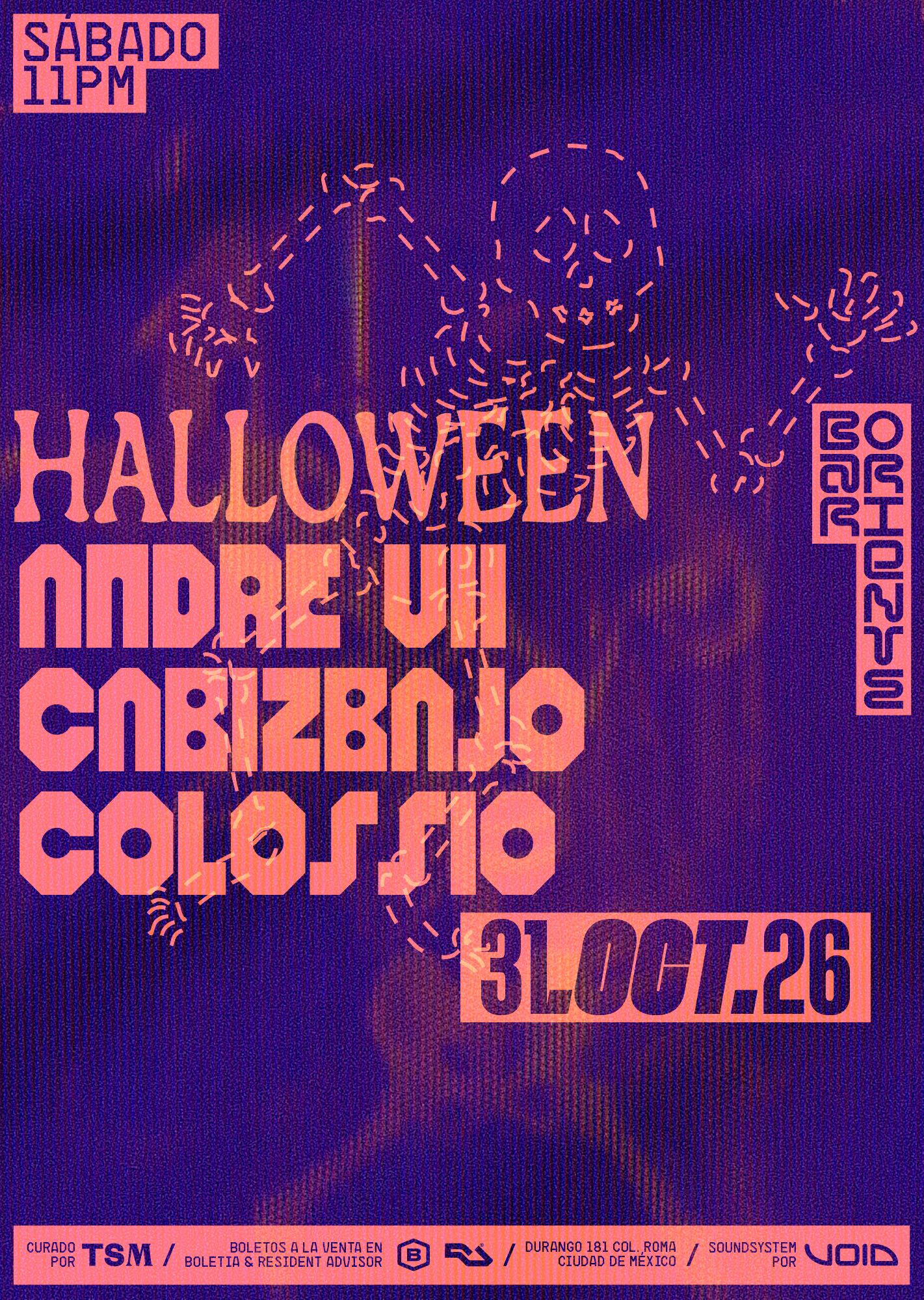 Flyer de HALLOWEEN: Andre VII, Cabizbajo, Colossio