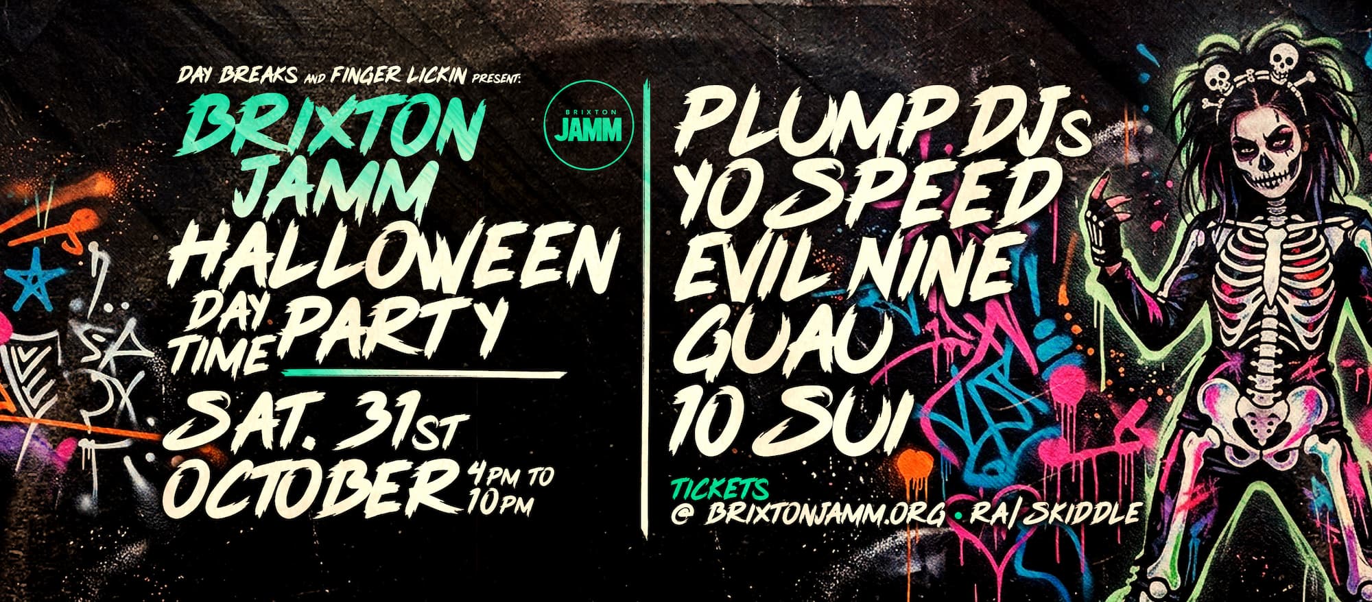 Day Breaks Halloween Special Day Time Party - Brixton Jamm