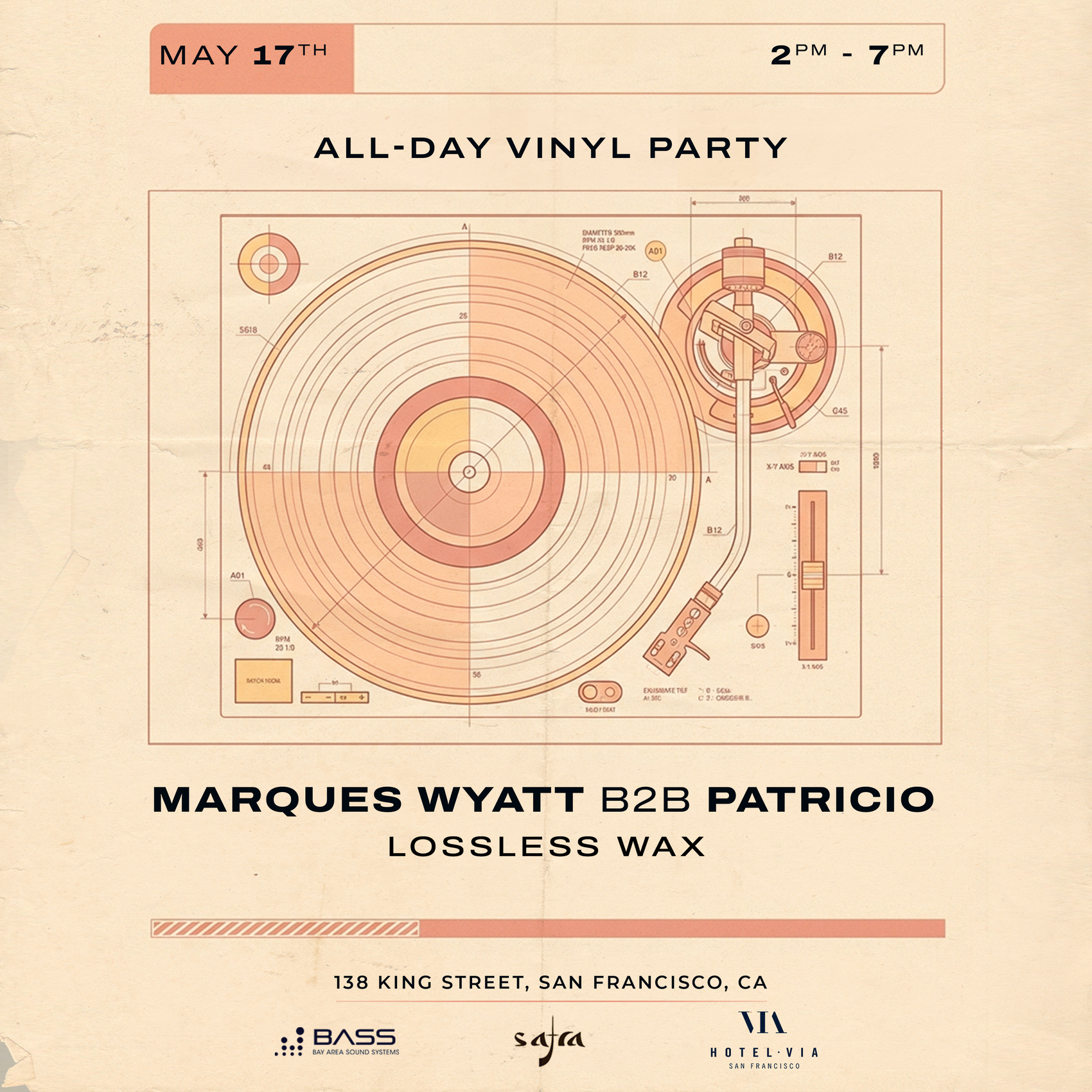 All day vinyl party W/ Marques Wyatt (Deep LA) & PATRICIO at Via Hotel