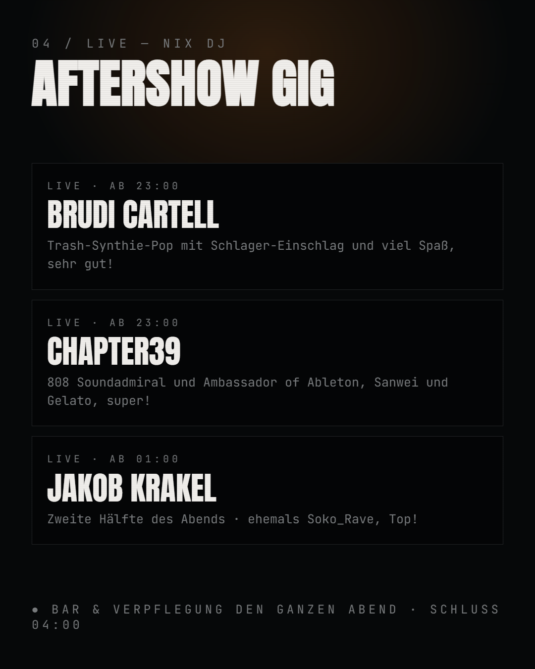 Nachteule 3.0 x Brudi Cartell