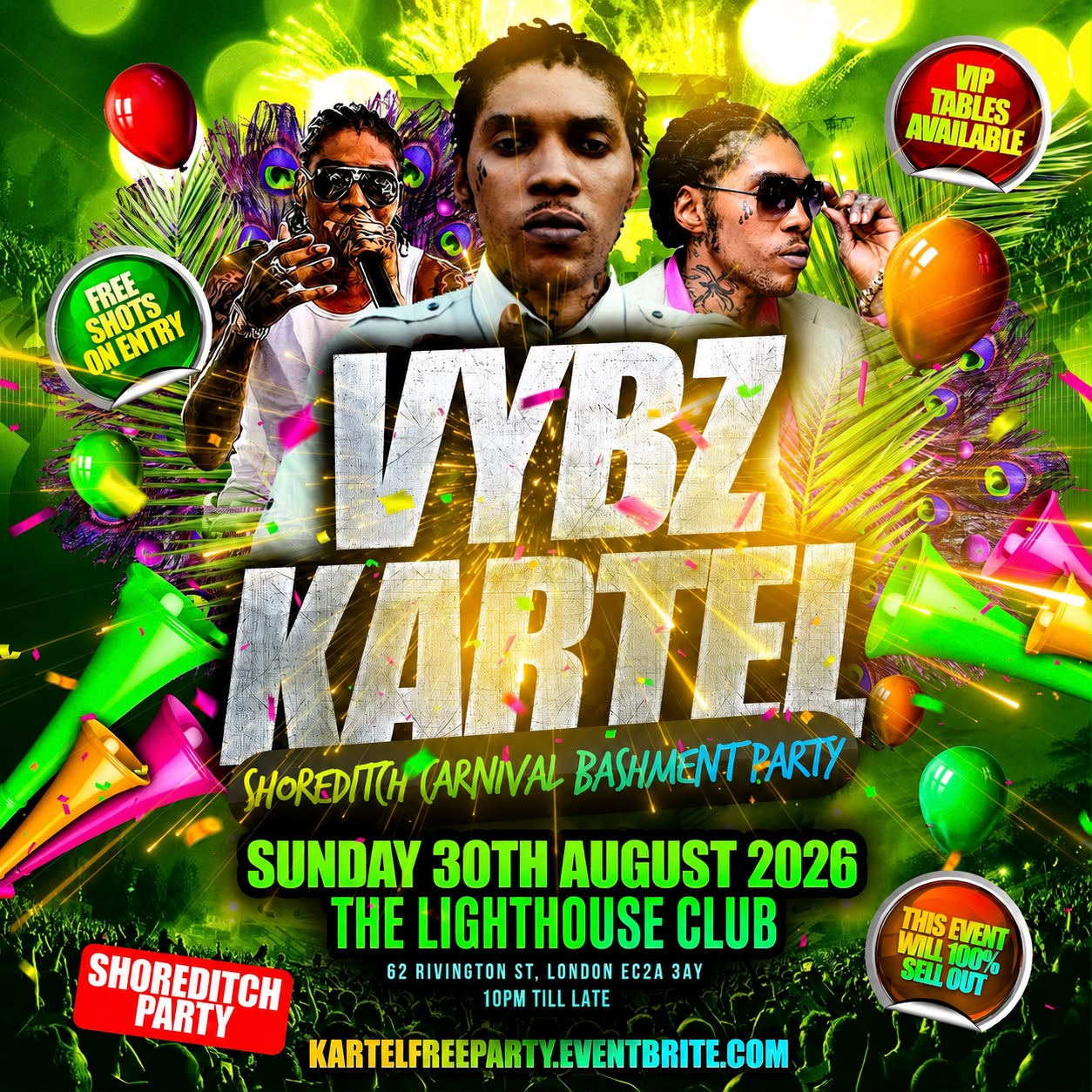 Vybz Kartel – Shoreditch Carnival Bashment Party - The Lighthouse Bar & Club
