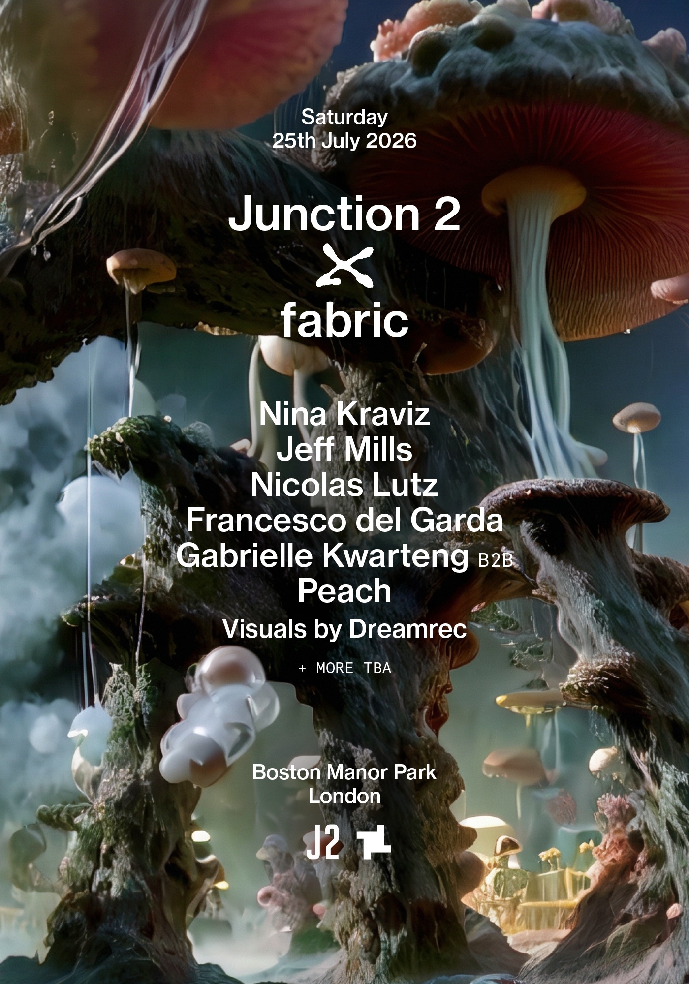 Junction 2 x fabric: Nina Kraviz, Jeff Mills, Nicolas Lutz, Francesco Del Garda, Peach + more
