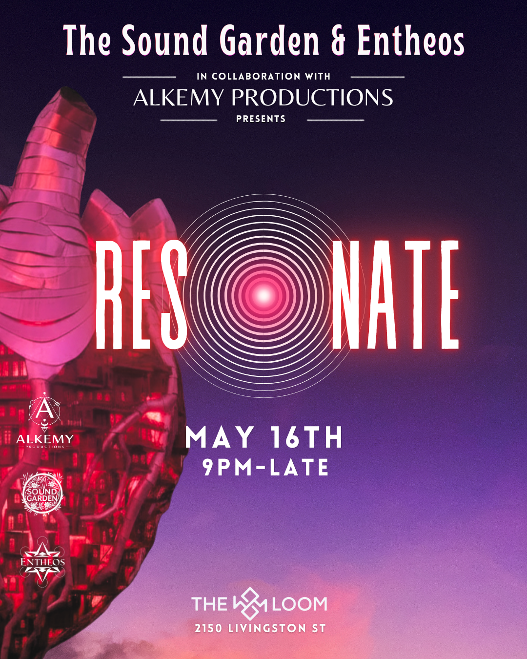 RESONATE - Sound Garden & Entheos x Alkemy Productions at TBA
