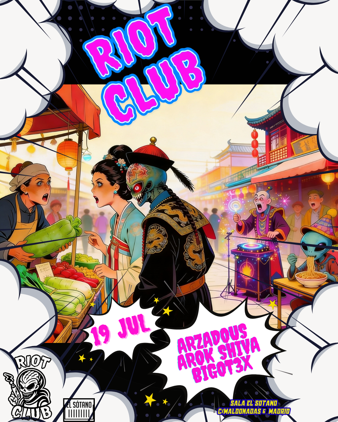 RIOT CLUB: RIOT CLUB: Arzadous, Arok Shiva, Bigot3x
