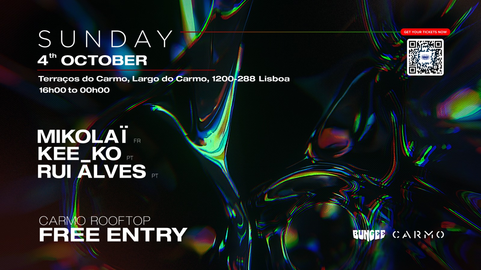MIKOLAÏ ‣ Rui Alves ‣ Keeko - SUNDAY 4 OUT • CARMO ROOFTOP • FREE ENTRY