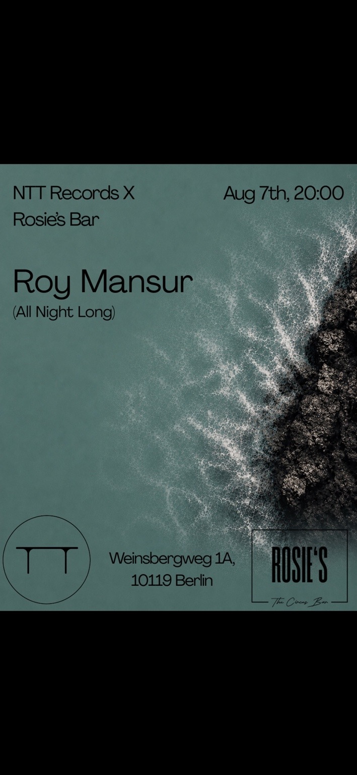 !FREE ENTRY! NTT Records X Rosie's Bar: Roy Mansur all Night long