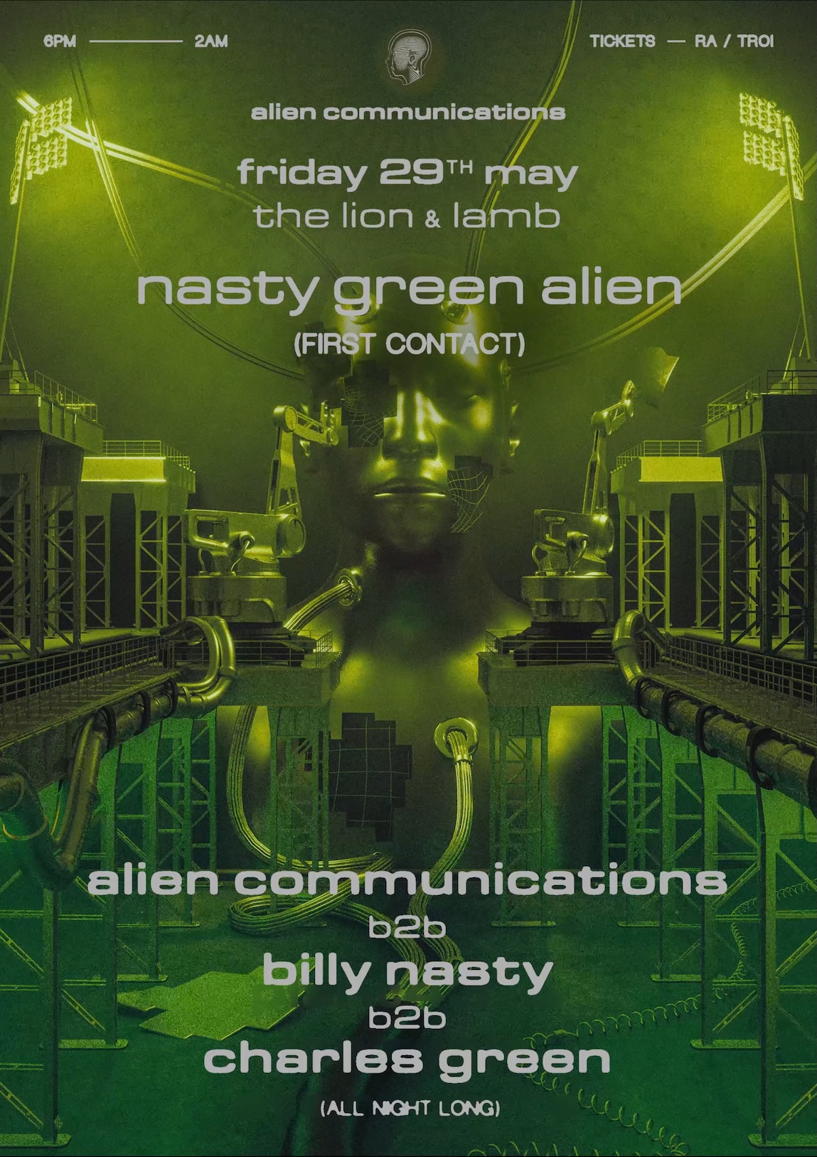 AC invites... Nasty Green Alien [Alien Communications b2b Billy Nasty b2b Charles Green]