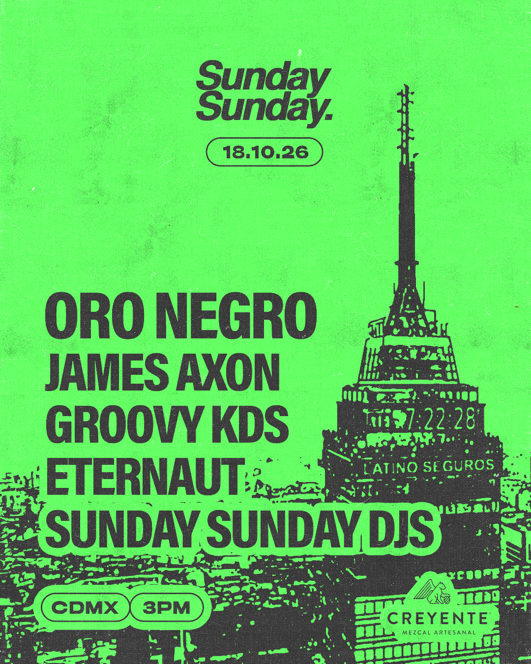 Flyer de Sunday Sunday CDMX: 18.10.26