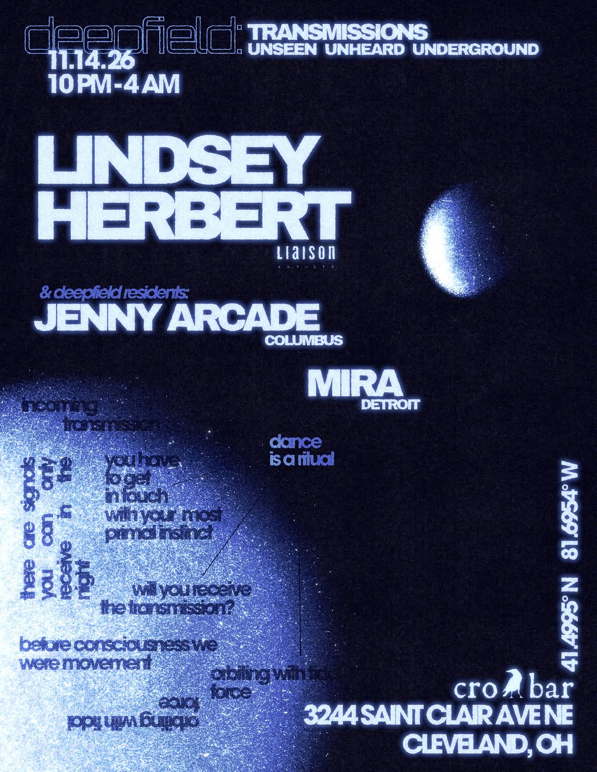 Deep Field ft. Lindsey Herbert flyer Deep Field ft. Lindsey Herbert flyer