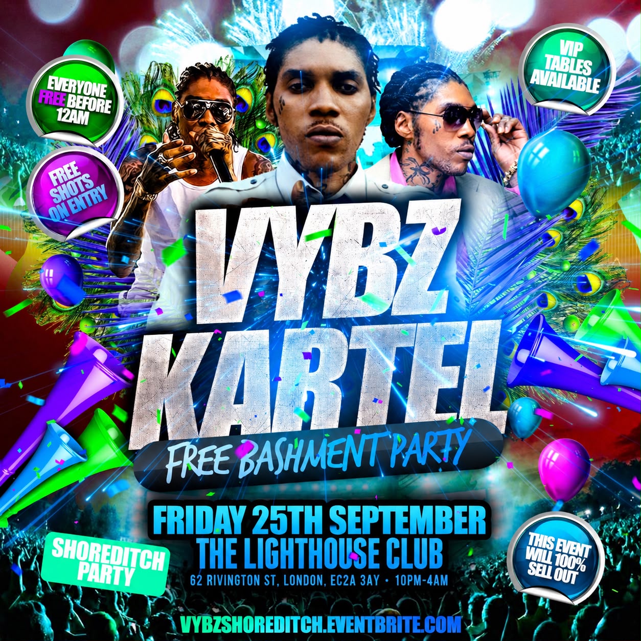 Vybz Kartel - Free Bashment Party - Everyone Free Before 12AM at The Lighthouse Club, 62 Rivington Street