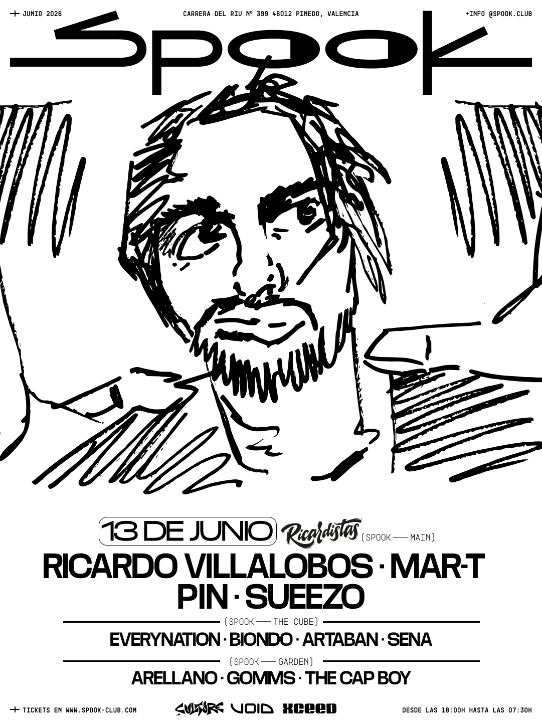 Main: Ricardo Villalobos + Mar-T + Sueezo + Pin / Cubo: Everynation + Biondo + Artaban + Sena