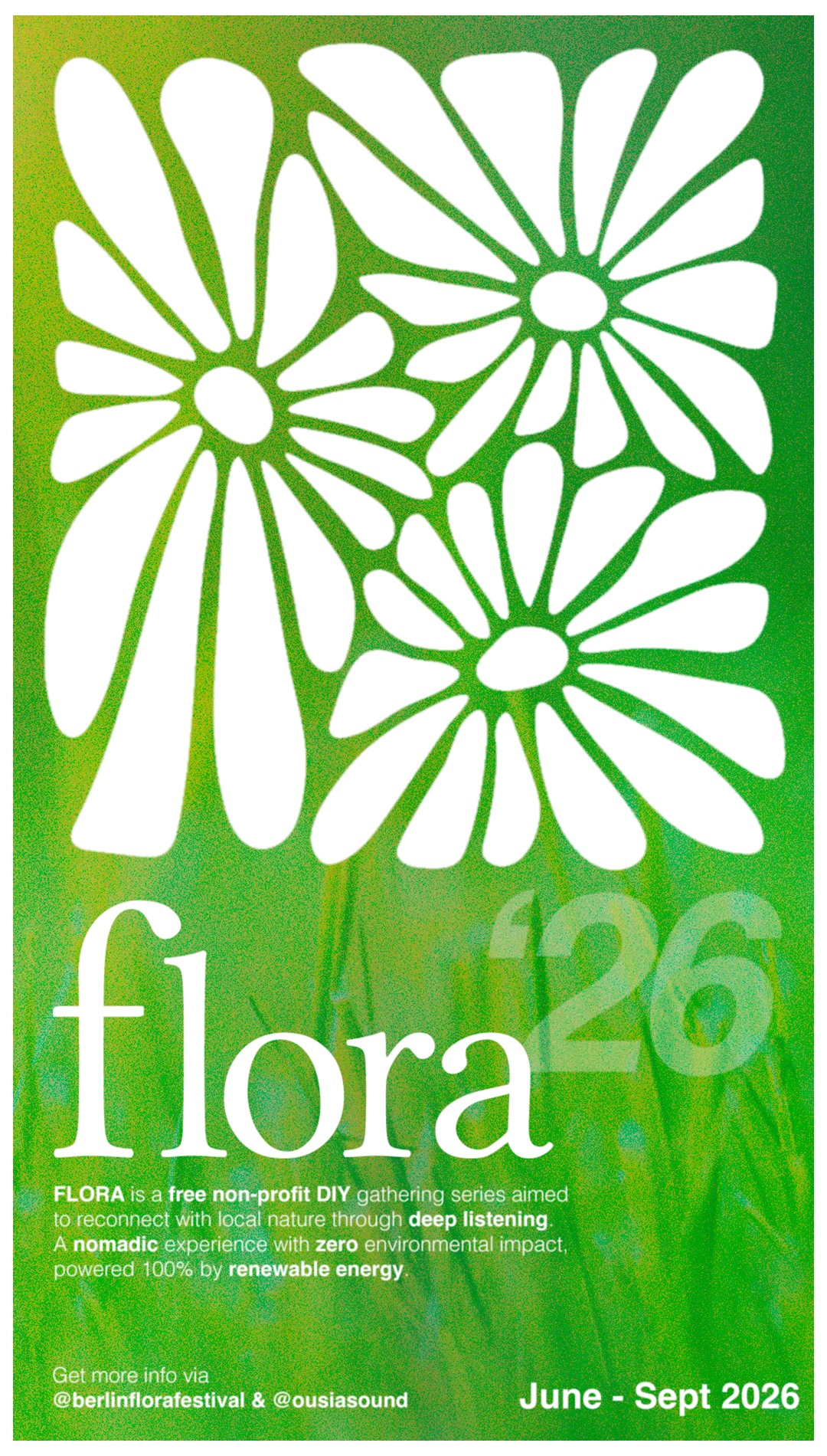 TBA - Follow @BerlinFloraFestival & @Ousiasound to know exact locations