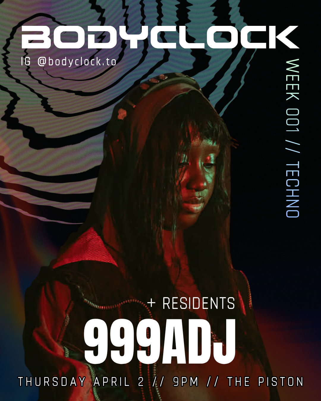 BODYCLOCK TECHNO with 999ADJ, Miss Kleio, Zola